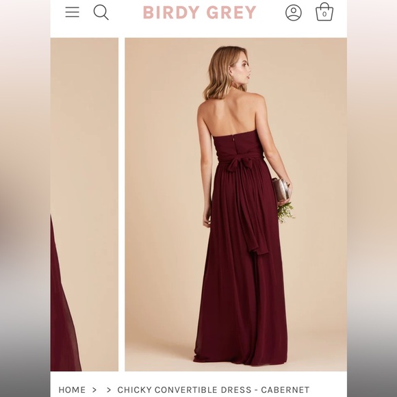 BIRDY GREY SHORTENED CHICKY CONVERTIBLE DRESS MESH CABERNET - Picture 4 of 16